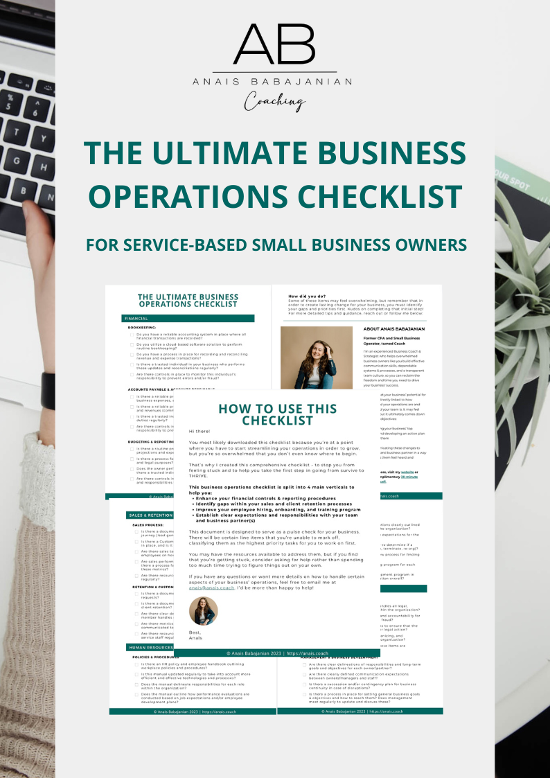 The Ultimate Business Operations Checklist - Anais Babajanian ...